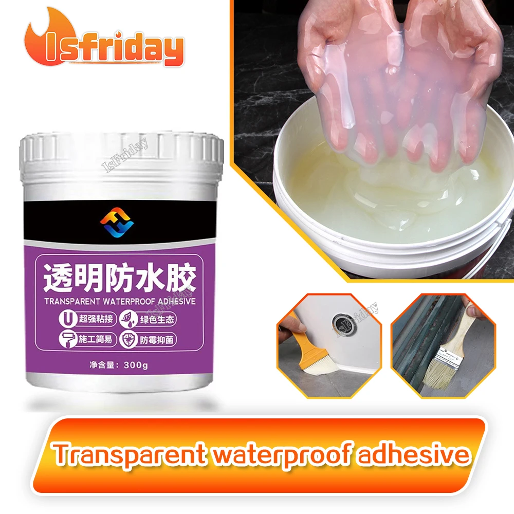 300g Transparent Waterproof Adhesive Exterior Walls Leak Proof Coating Bathroom Floor Crack Sealing Mold Proof