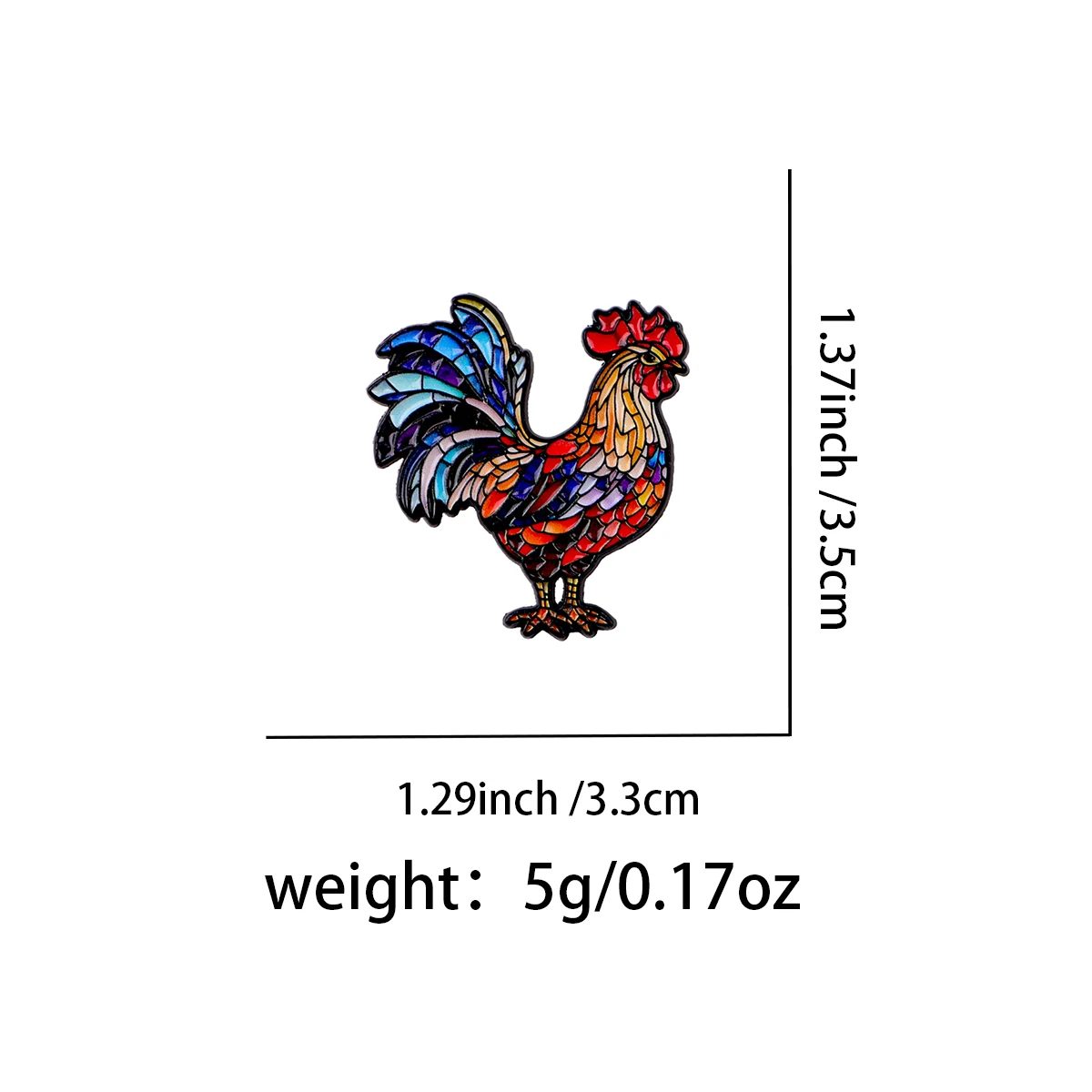Colorful Rooster Enamel Pin Lapel Pins for Backpacks Chicken Brooches for Women Fashion Jewelry Accessories Friends Gift