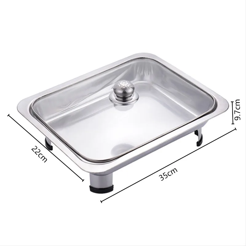 Stainless Steel Rectangle Chafing Dish Alcohol Buffet Food Warmer Serving High Mirror Polishing Hotel