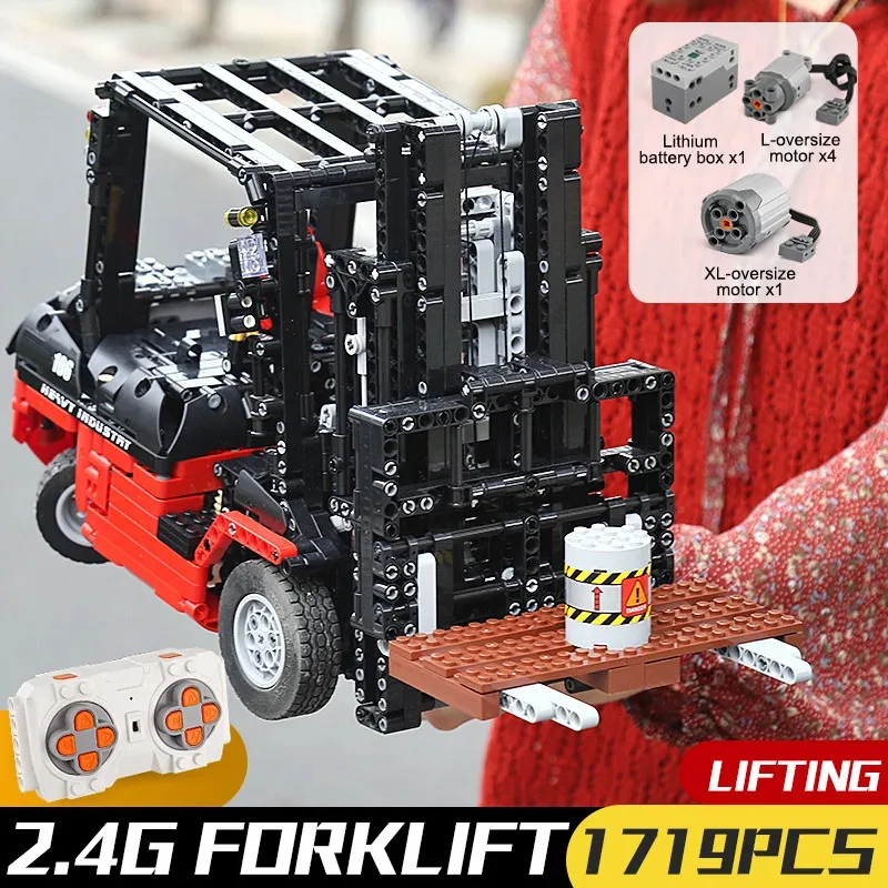Mould King 13106 Giocattoli per auto tecniche Il carrello elevatore motorizzato MOC-3681 Building Block Assembly Truck Set di mattoni Regalo di Natale per bambini