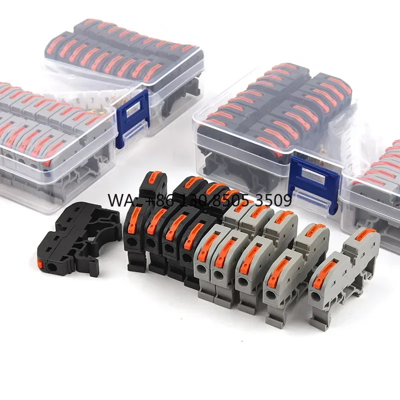 

Клеммная колодка для быстрого подключения на DIN-рейку 211 с номерной шкалой, винтовое соединение, комплект для кабелей 2,5 мм²