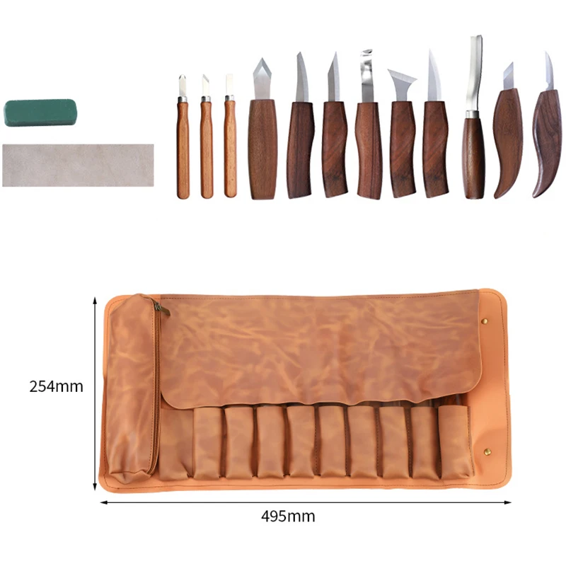 1 Set Carving Knife Set 15 Pcs Woodworking Carving Knives Professional Manual Engrave Tool Kit DIY Wooden Handle Tools Suit
