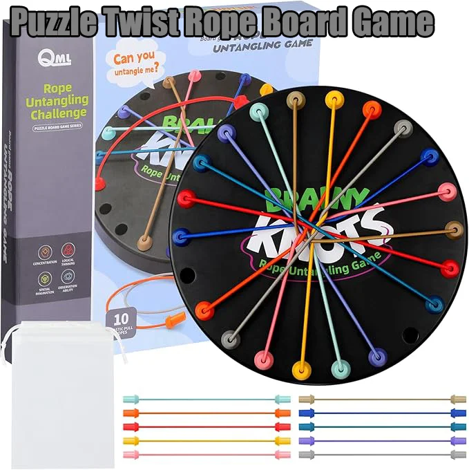 Brainy Knots Rope Untangling Table New Puzzle Twist Rope Board Game Twisted Rope Knots Untangle Stack Puzzle Sorting Game 2025