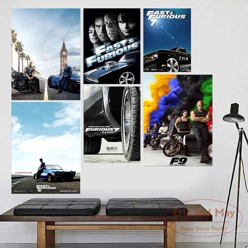Canvas Painting Fast Furious Classic Movie Series Canvas Painting  And Prints Pictures On The Wall Abstract Decorative Ho