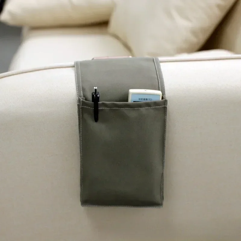 Cotton Linen Bedside Storage Bag Organizer Bed Desk Bag Sofa TV Remote Control Hanging Bag Storage Organizer Bed Holder Pockets view 5