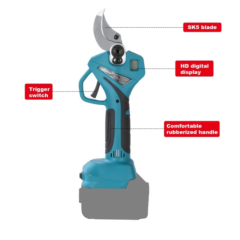 Brushless 300W Pruning Shears 1.8T Bite Force, 40MM Branch Cut, 19800RPM, Cordless 18V, Digital Display, No battery