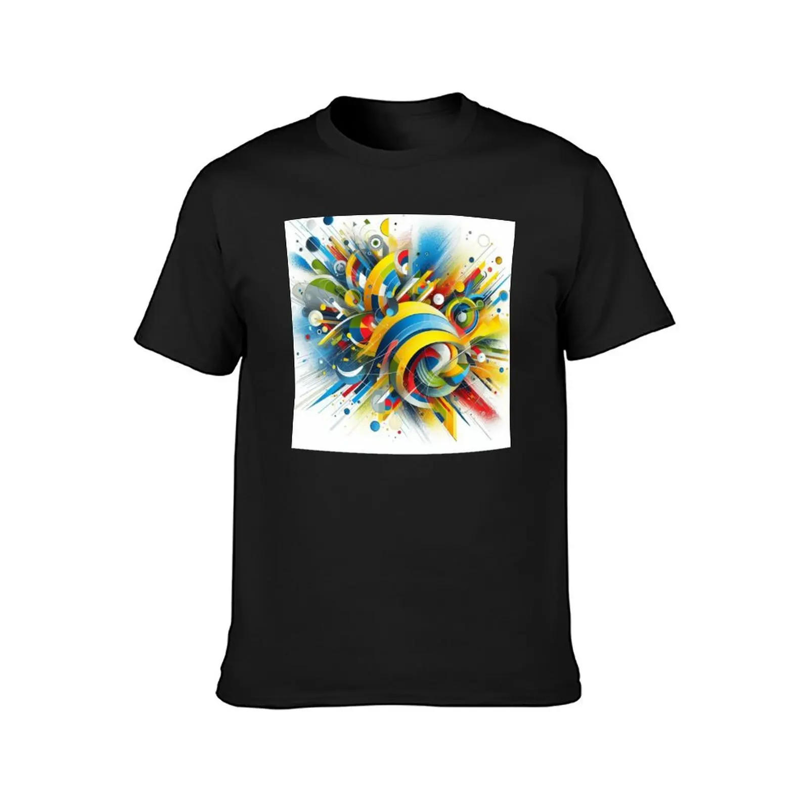 Colorful Chaos: A Geometric Artwork T-Shirt kawaii clothes plain customizeds mens big and tall t shirts