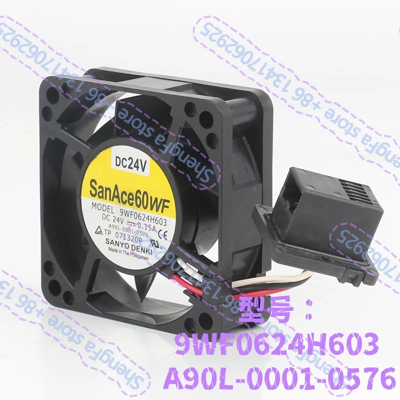 cooling fan Original Sanyo AC EC 6020 60X60X20MM 6CM three-wire Fanuc Dedicated 9WF0624H603 A90L-0001-0576 DC24V 0.15A