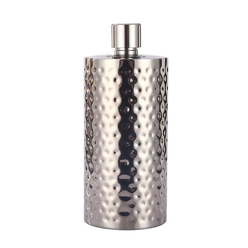 304 Stainless Steel Cylindrical Flask 500ml 1000ml Thickened Russian Style Portable Liquor Bottle Outdoor Hip Flask