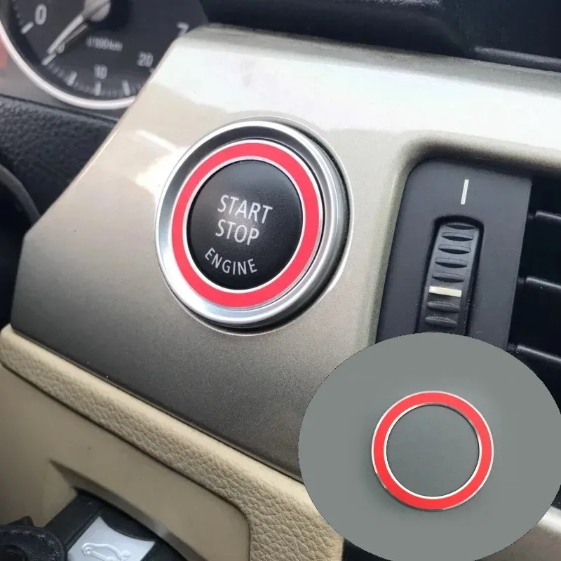 For BMW 3 Series E90 318 320 325i 2009-2012 Car Console Start Stop Engine Ignition Ring Sticker Frame Trim Interior Accessories