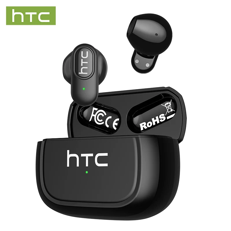 Bezprzewodowe słuchawki HTC NE51 TWS Bluetooth 6.0 z funkcją tłumaczenia AI, redukcją szumów ENC, wodoodpornością IPX5 i dźwiękiem HiFi Stereo 14.2mm. — 2