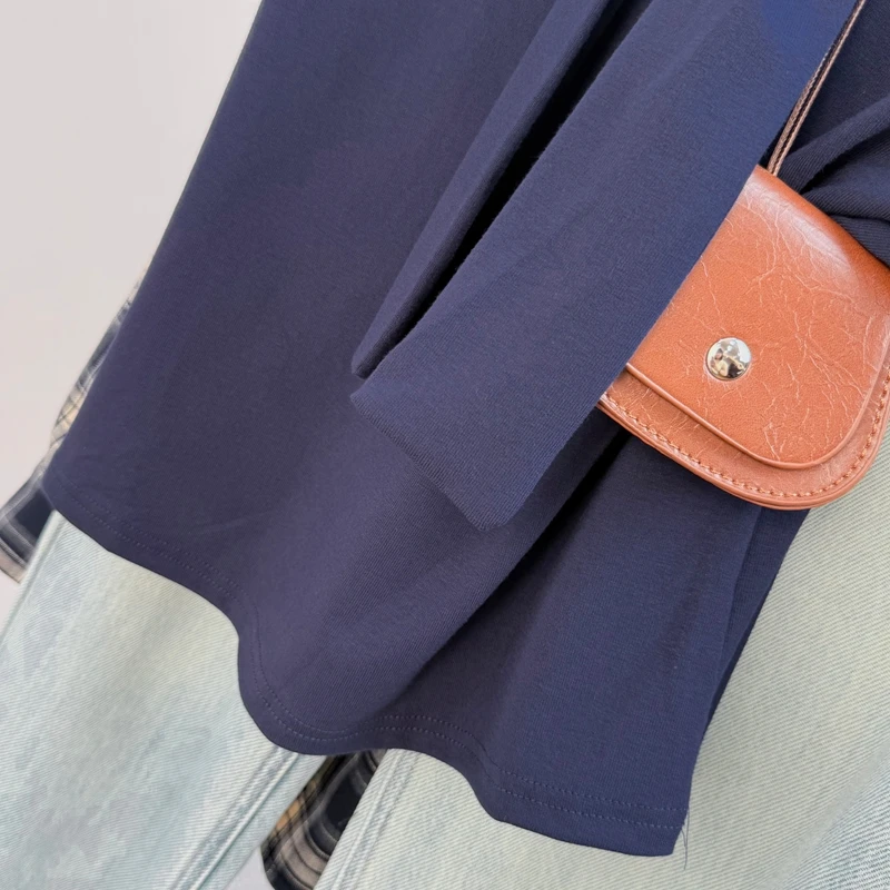 夏の女性の偽二枚 Tシャツ V ネック半袖レーススプライシングトップ韓国カジュアルファッションシックな女性の Tシャツ