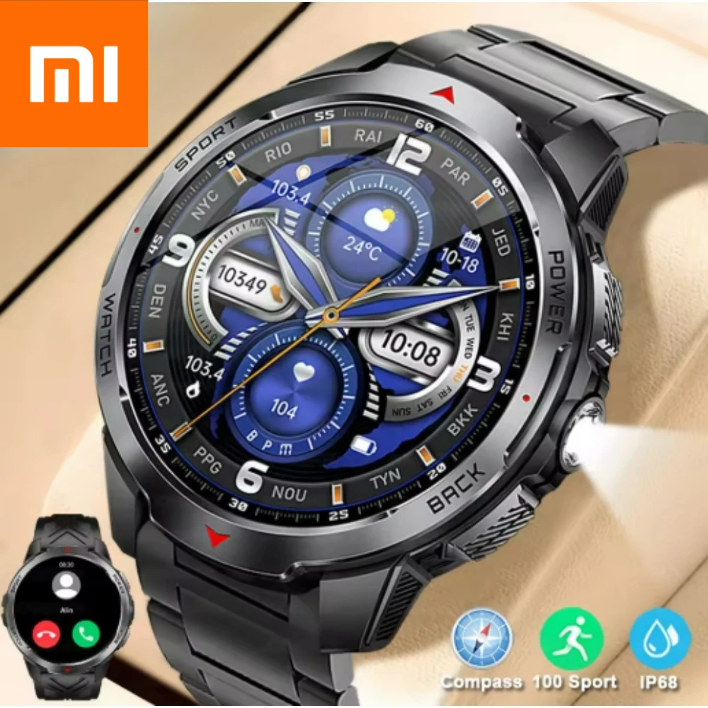 

Xiaomi 1100 мАч военные уличные умные часы мужские 1,7-дюймовый дисплей компас спортивные часы IP68 водонепроницаемые Bluetooth умные часы с вызовом