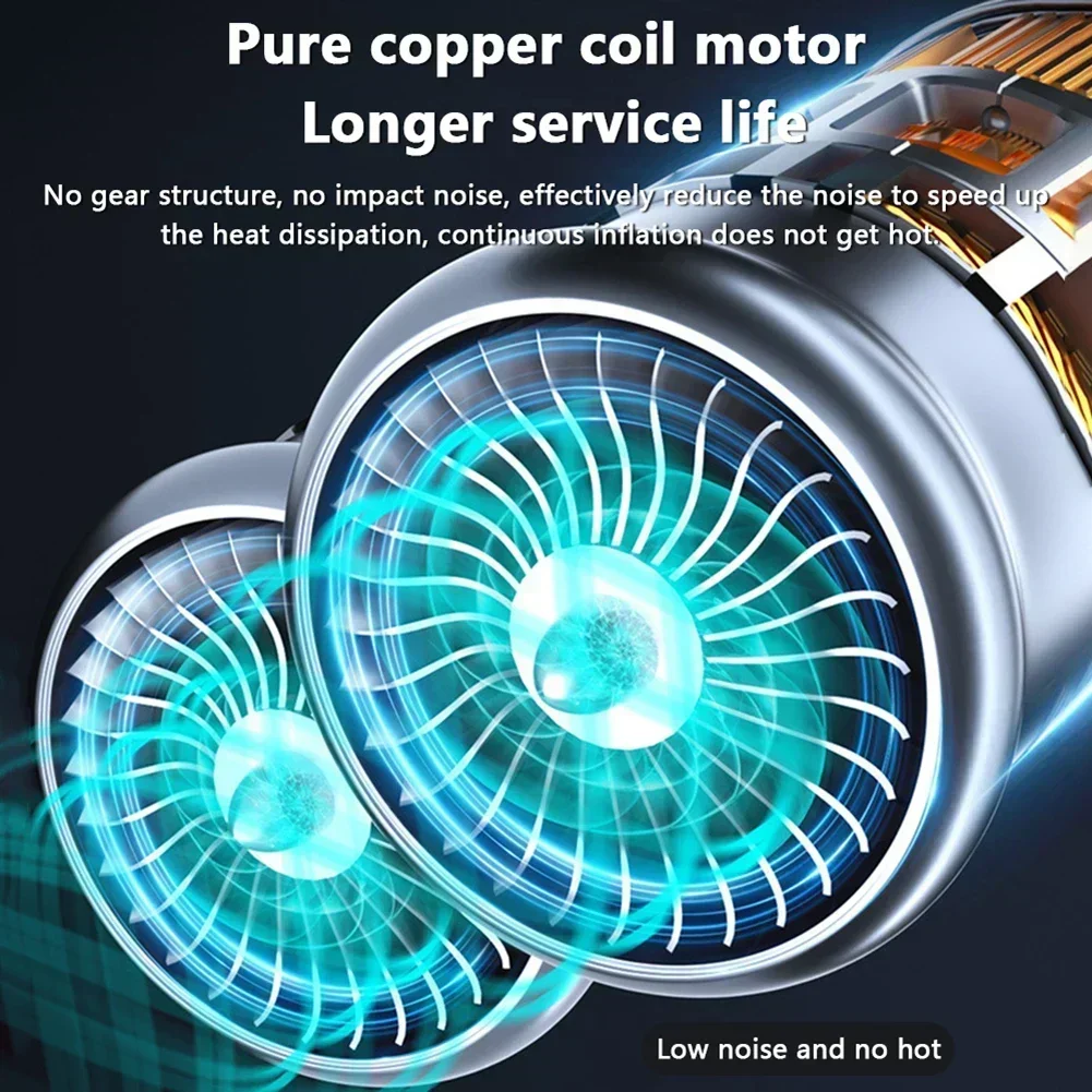 ABS+PC 150PSI Wireless Car Electric-Tire-Inflator Portable USB Car Air Compressor Pump 82 * 45 * 160mm  Black