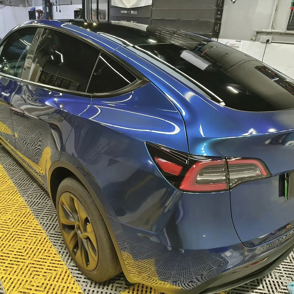 Auto Aufkleber Wrap Film Metall Farbe Mitternacht Blau Auto Farbwechsel Vinyl Film PVC PET Blase Kostenloser Auto Zubehör Auto Aufkleber