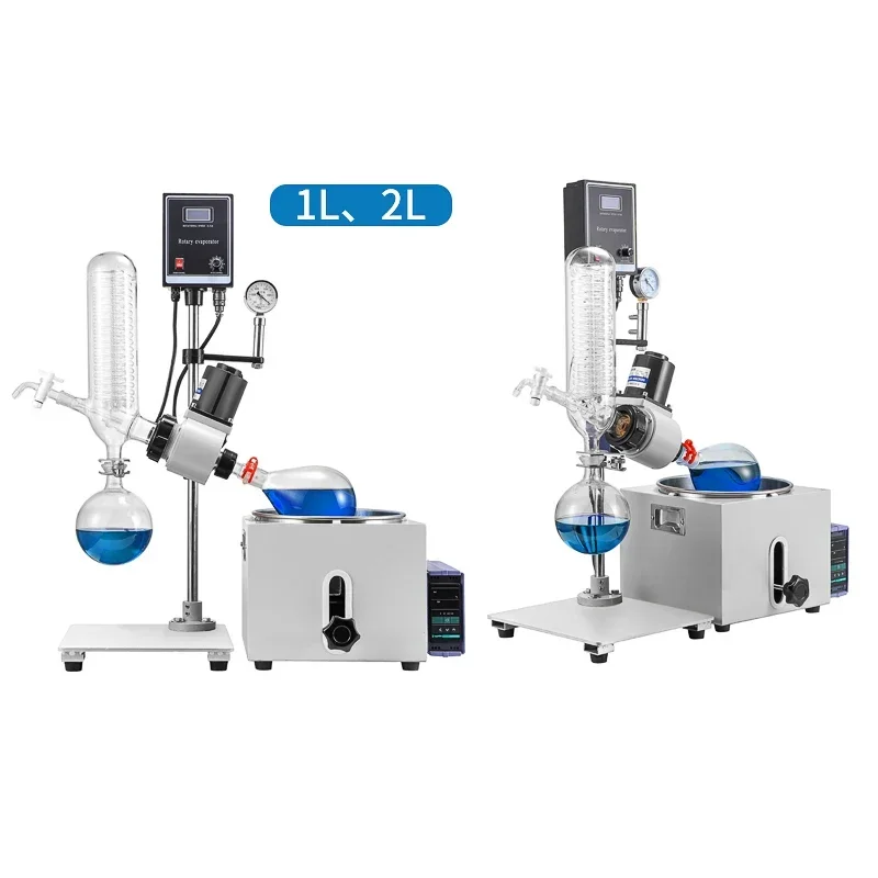 1000W 2L/1L Rotary Evaporator With LCD Screen RE-201 Vacuum Distillation Purification Crystallization