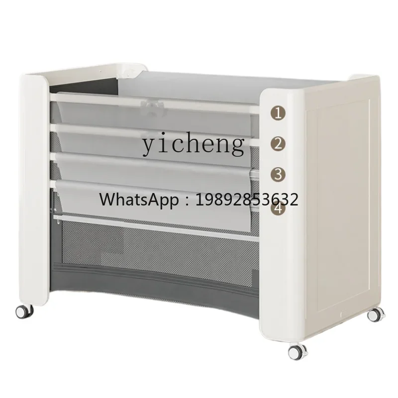 High-End Crib Can Be Spliced Multifunctional Newborn Foldable Mobile Adjustable Height Babies' Bed