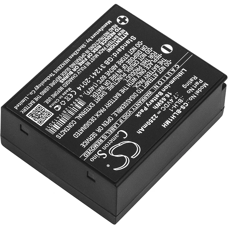 Battery for Olympus E-M1 Mark II,OM-D,E-M1,Mark II mirrorless PN:BLH-1 (1050mAh / 1900mAh / 2250mAh) 7.4V