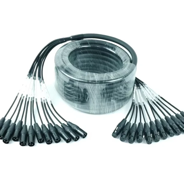 Cable de serpiente de cobre puro OFC 99.99%, precio de fábrica, 30m de longitud, 8/12/16/20/24/28/32/40 canales, caja de escenario XLR para Cables de Audio y vídeo