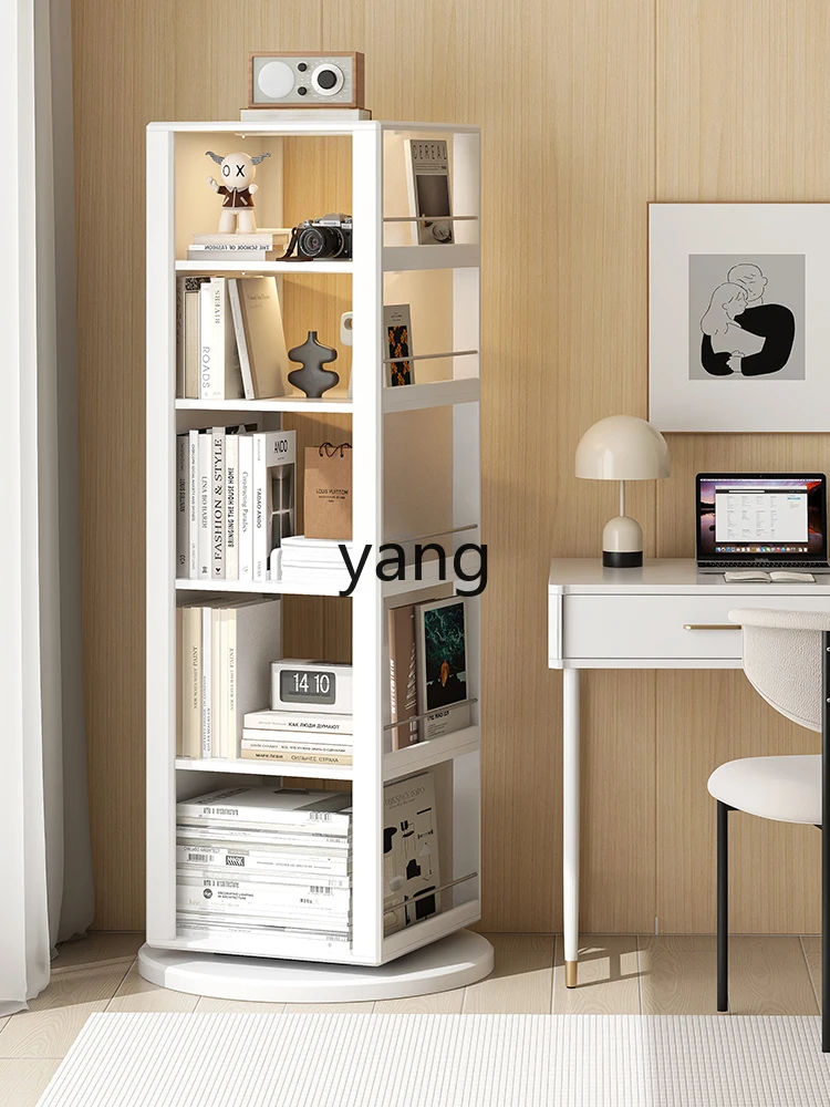 CX floor mirror bookshelf integrated 360-degree rotating storage bookshelf