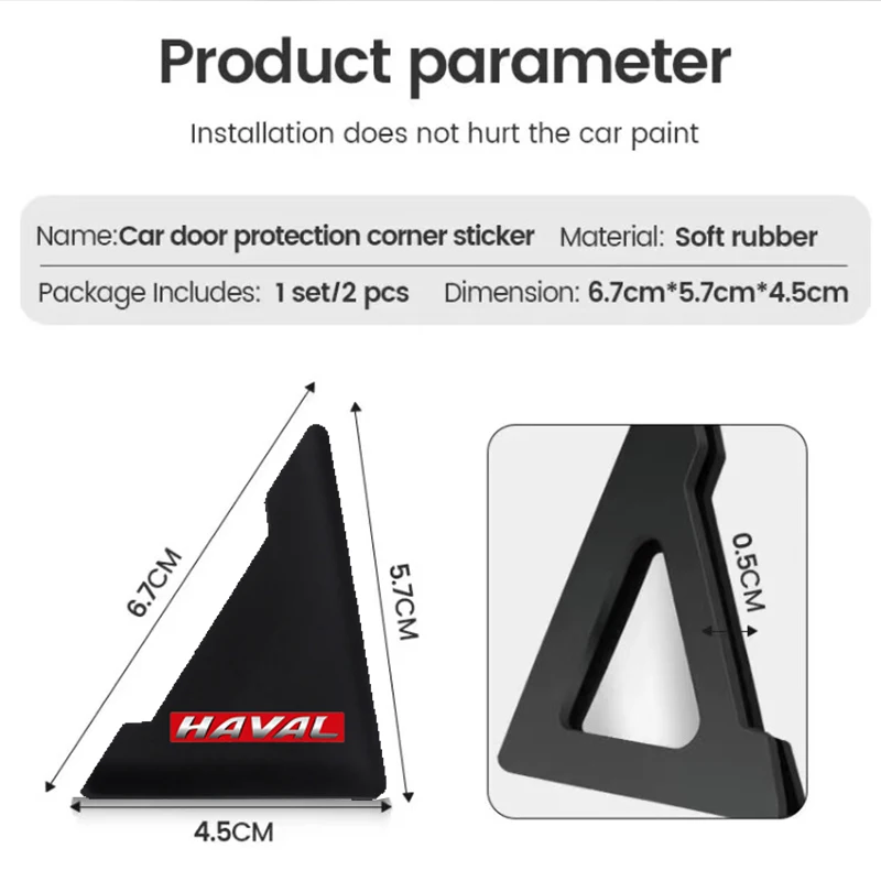 Cubiertas de esquina de puerta de coche, pegatinas de protección antiarañazos para Haval Jolion H6 F7 H9 H2 F7X F7H H5 H7 H2S H8 H3 H4 H1 F5 2023, 2 uds.