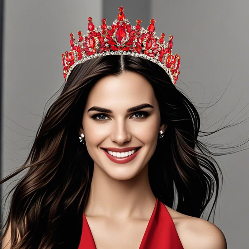 فاخر كريستال الماس تاج تيارا الزفاف مأدبة عقال للرأس على شكل تاج إكسسوارات الشعر مجوهرات اكسسوارات الملكة تيارا