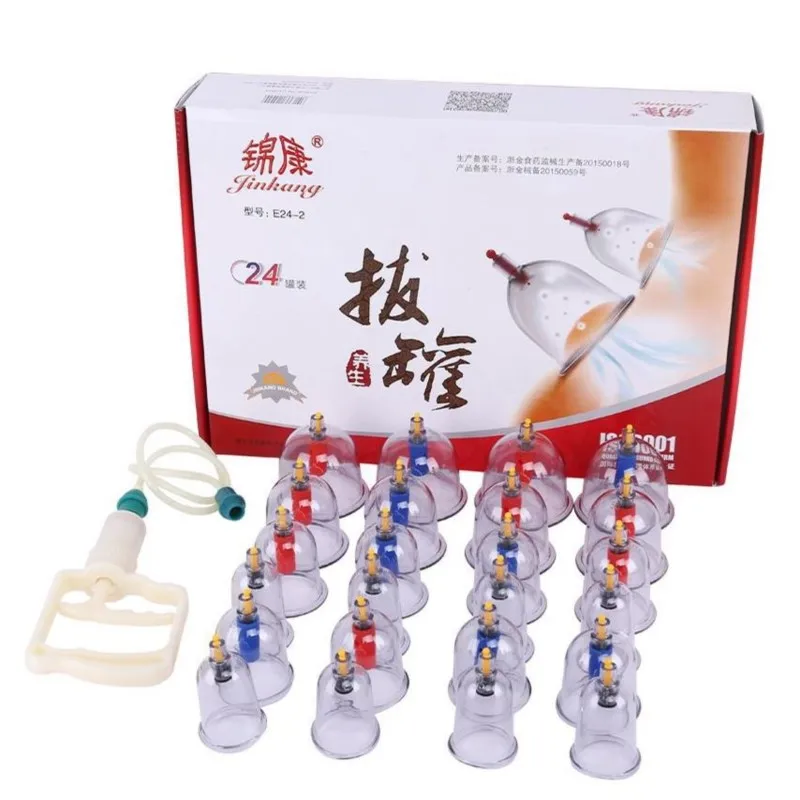 

24/12 Cans Vacuum Cupping Glasses Set Ventosa Suction Cup Cellulite Guasha Chinese Medicine Physiotherapy Massager For Body Face