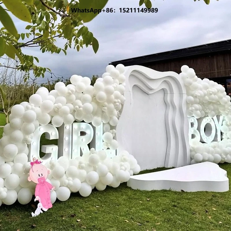 Girl or Boy Gender Reveal Party Decoraiton Backdrop Oh Baby Shower Events Party Backdrop Arch Set