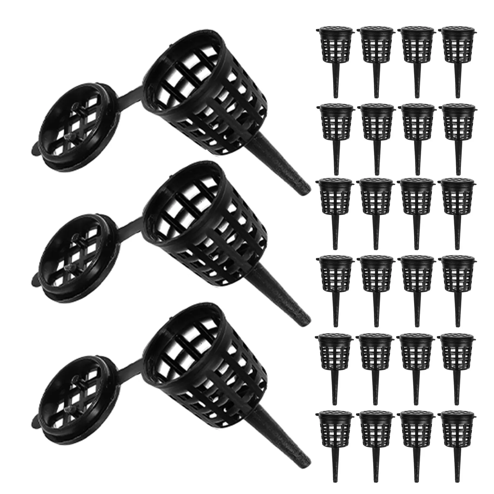 180Pcs Fertilizer Basket Bonsai with Lid Portable Plastic Planting Fertilization Tool for Aquarium Water Plants Garden Orchids