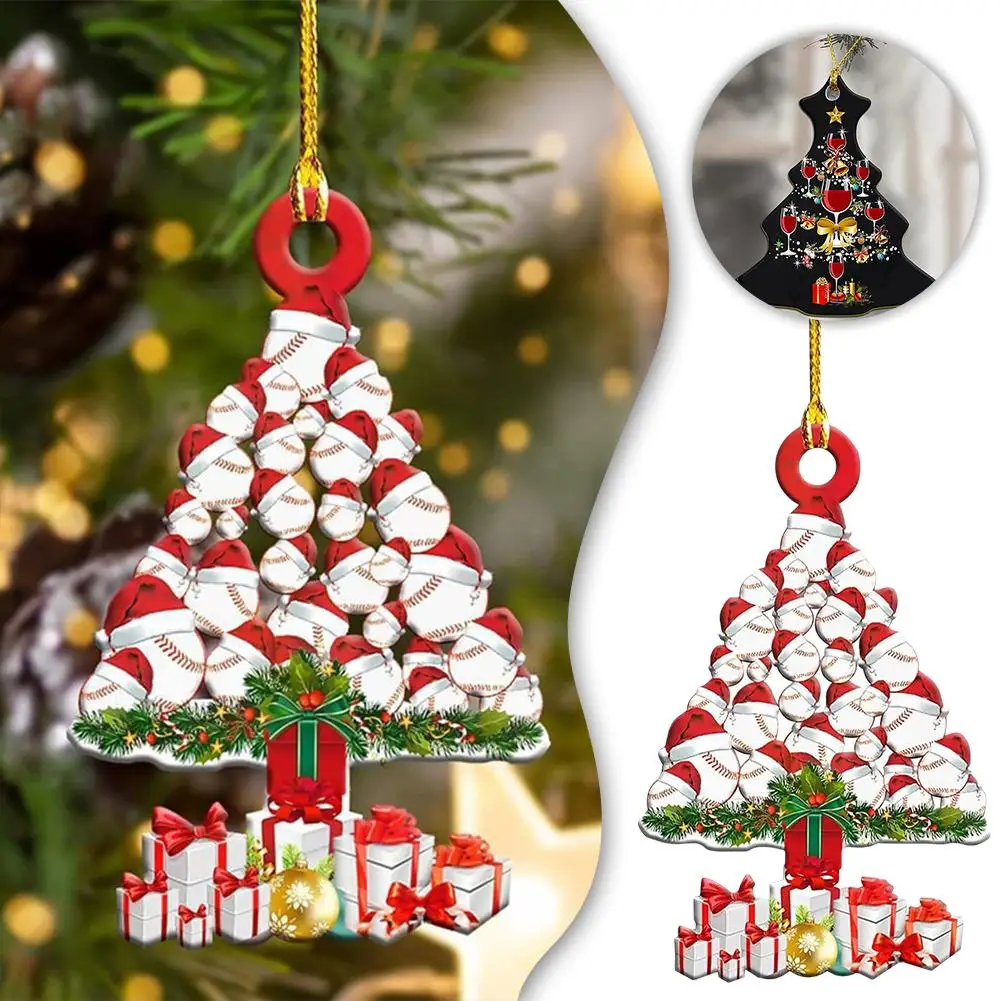 Adornos navideños de animales acrílicos para árbol de Navidad, decoraciones colgantes para mochila Interior, O1f9