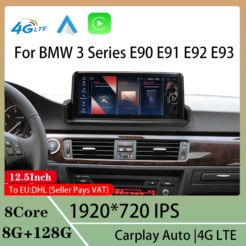 

12.5" Central Multimedia For BMW 3Series E90 E91 E92 E93 Factory Price ID8 Carplay Car Video Player GPS Navigation Android Auto