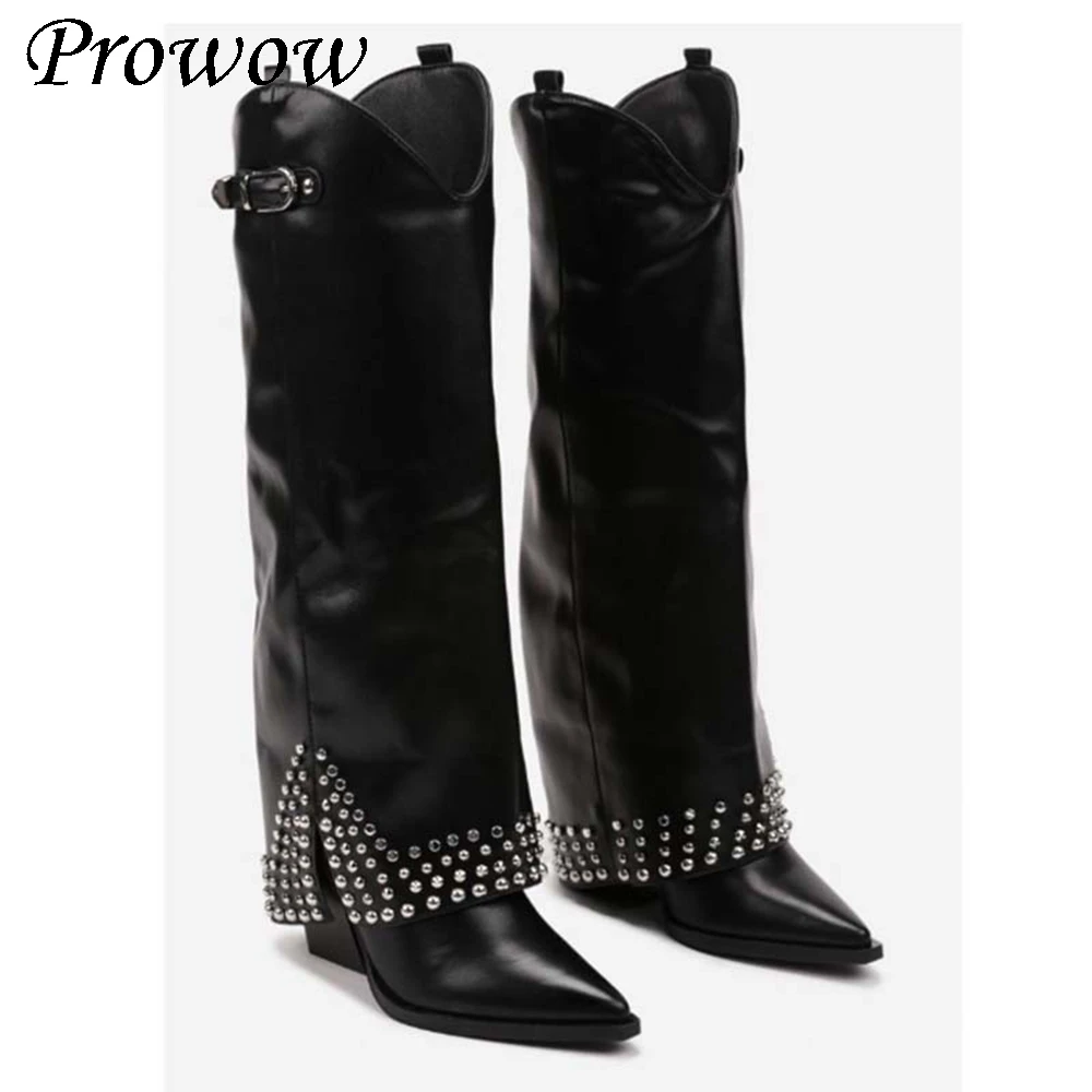 

Новые модные сапоги до колена с острым ремнем и пряжкой большого размера, женская обувь Zapatos Mujer