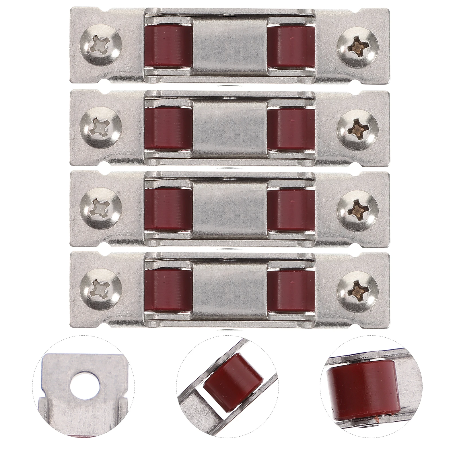 

4 Pcs Sliding Door Sash Wheel Double Rollers Pulley Stainless Steel Translation Window Track Roller Wardrobe Hardware Easy