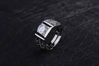 925 Sterling Silver fine big Crystal Open Rings For Man Women Fashion Party wedding party designer jewelry Charms couple Gifts - Image 2
