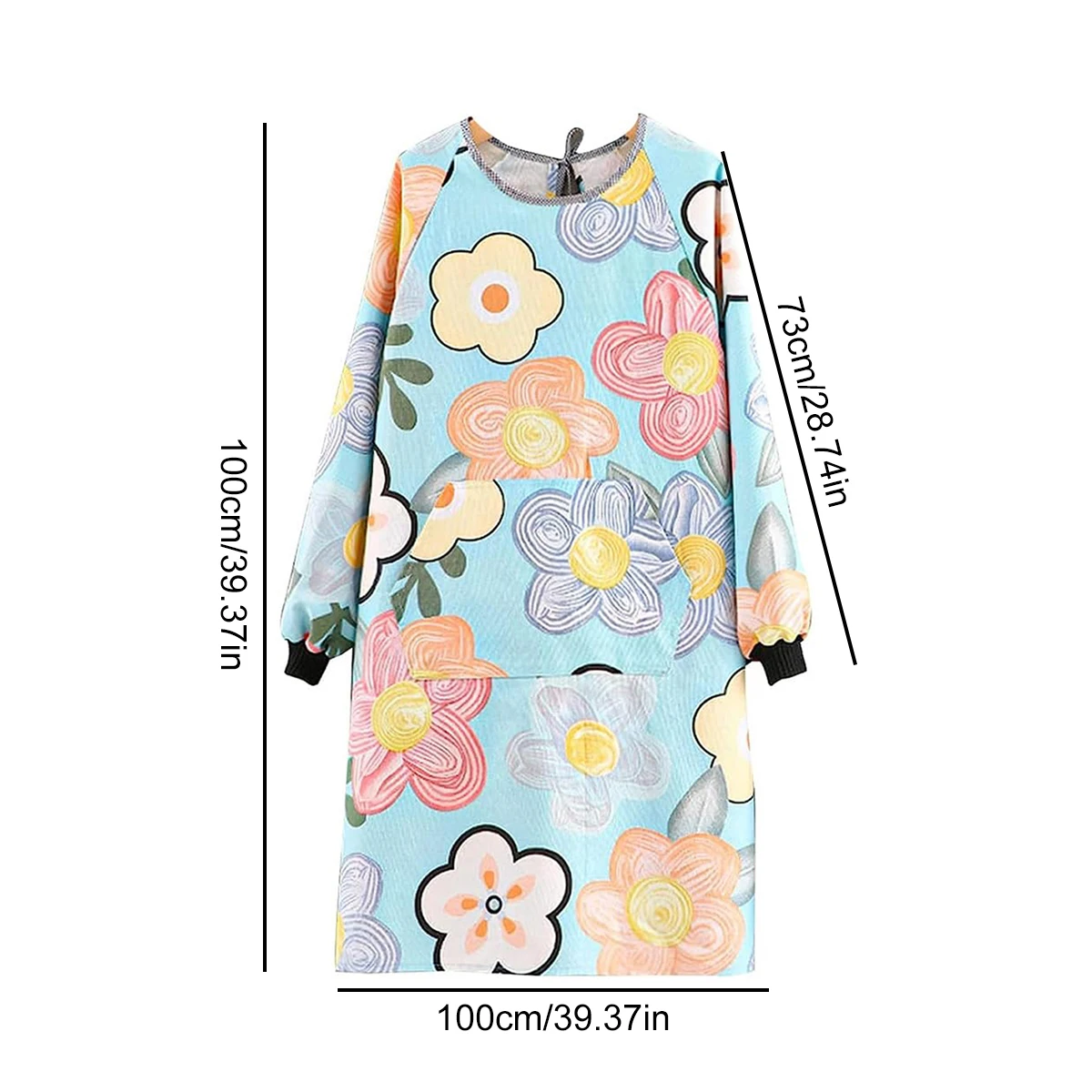 Long-sleeved Cooking Bibs Back To Wear Smock Adult Apron Home Kitchen Waterproof Oil-proof Gardening Work Clothes Women