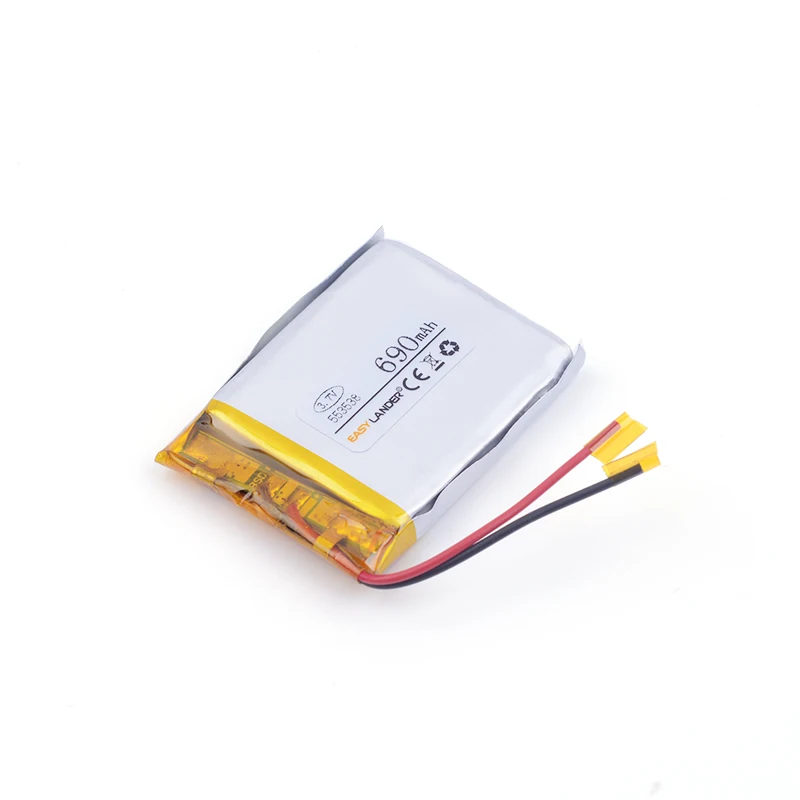 690mAh 3.7V 553538 Rechargeable Lithium Li-ion Li Polymer Battery for dvr GPS mp3 mp4 cell phone speaker smart watch