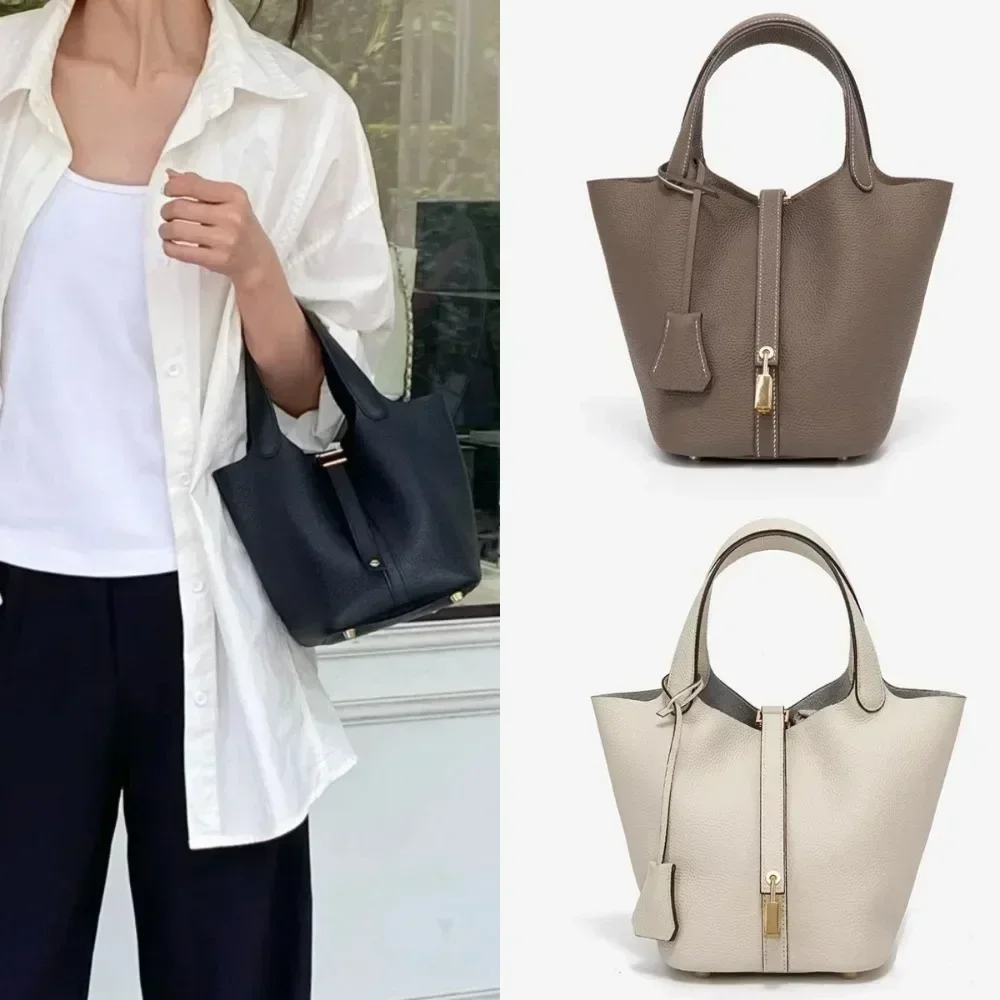 

Retro fashion casual shoulder bag 2025 autumn and winter new commuter women vegetable basket small bucket bag