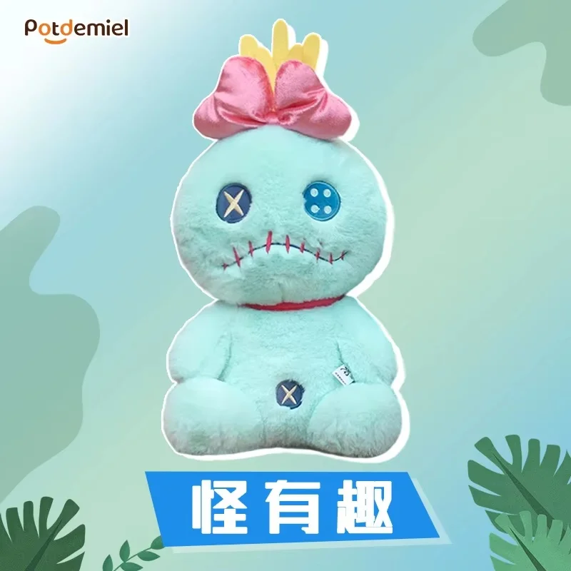

Potdemiel Kawaii Disney Anime Hobby Stitch Scrump Cartoon Plush Doll Hanging A Girl Holding A Pillow On The Bed Birthday Gift
