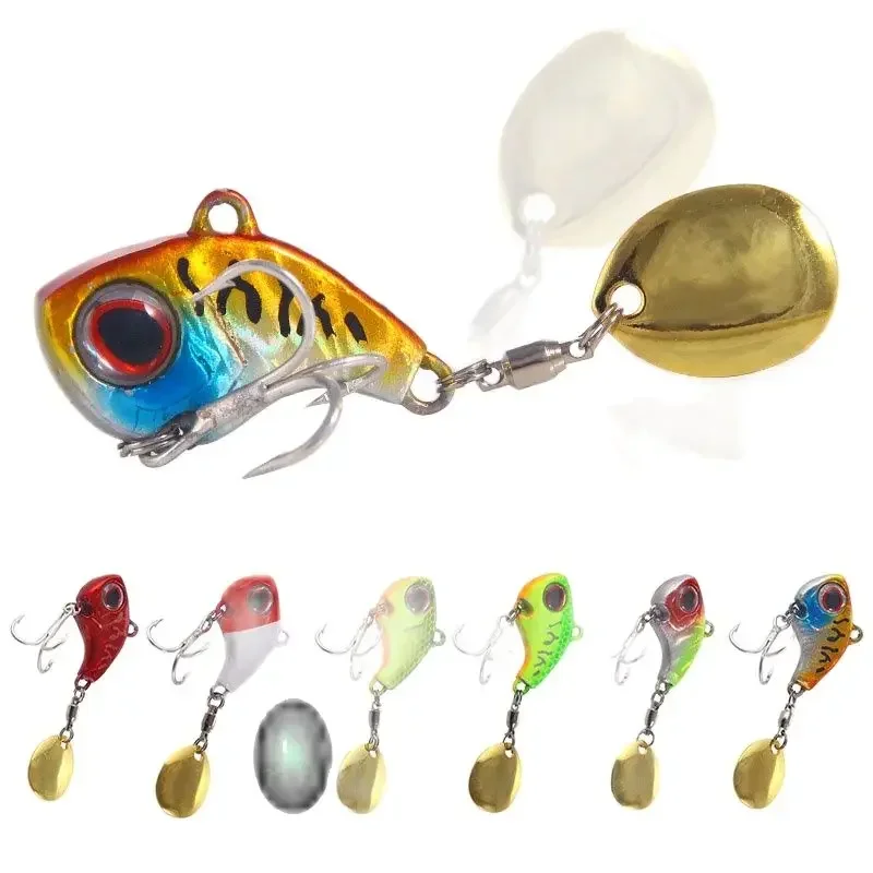 Metal Mini VIB With Spoon Fishing Lure 9/13/16/22G Fish Hooks Fishing Tackle Pin Crankbait Vibration Spinner Sinking Bait Lure