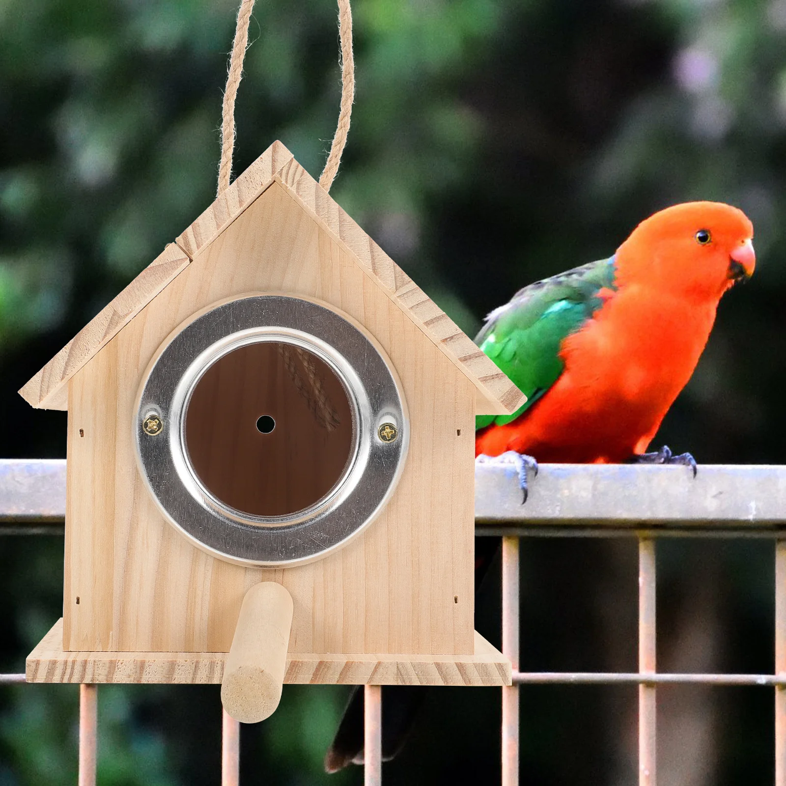 

Wooden Parakeet Nest Box Hanging Bird House Breeding Box Garden Outdoor Bird Nesting Parrot Parrot Wood House Wood Parakeet Nest