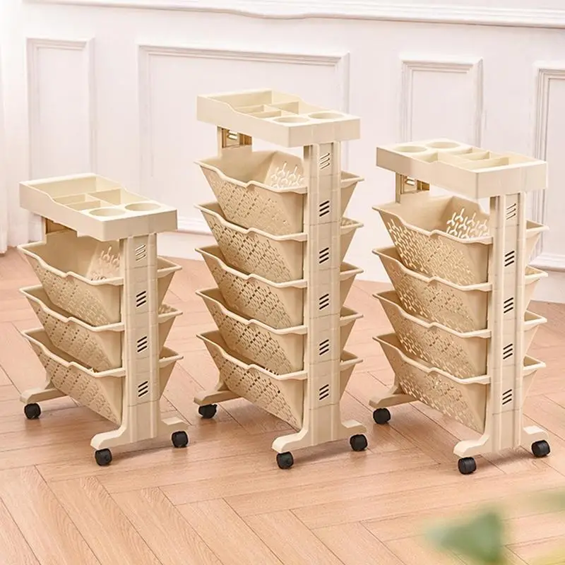 Simple Movable Book Shelf on Wheels Bookshelf Movable Floor Small Cart Book Storage Shelf Pen Holder Office Supplies