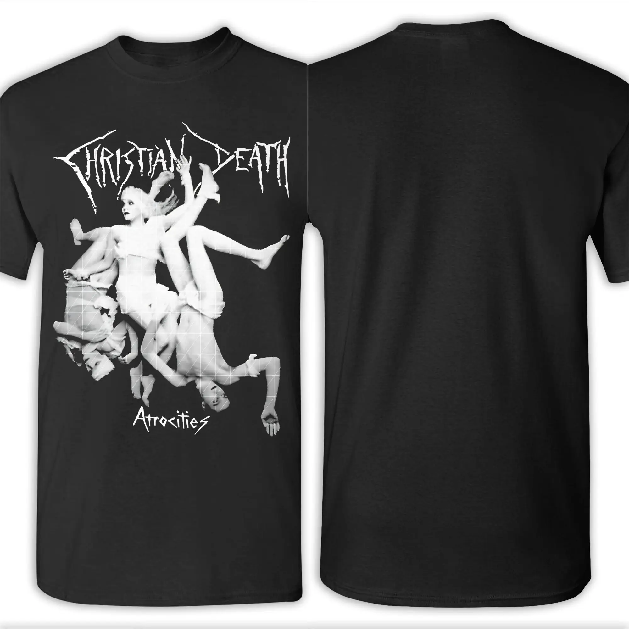 تي شيرت مطبوع عليه رسومات فرقة روك الموت المسيحية Atrocities تي شيرت قطني للرجال والنساء #6