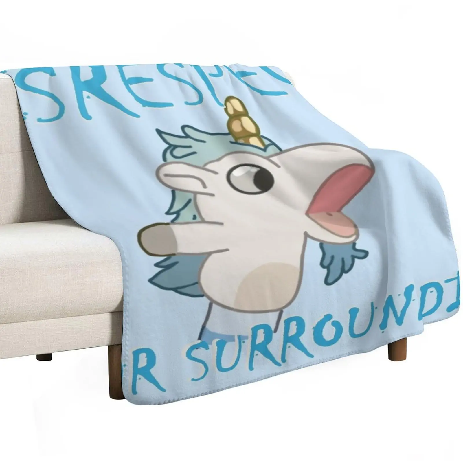 Unicorse Disrespect Your Surroundings Throw Blanket Soft Beds For Sofa Thin Blankets For Baby Luxury St Beautifuls Blankets