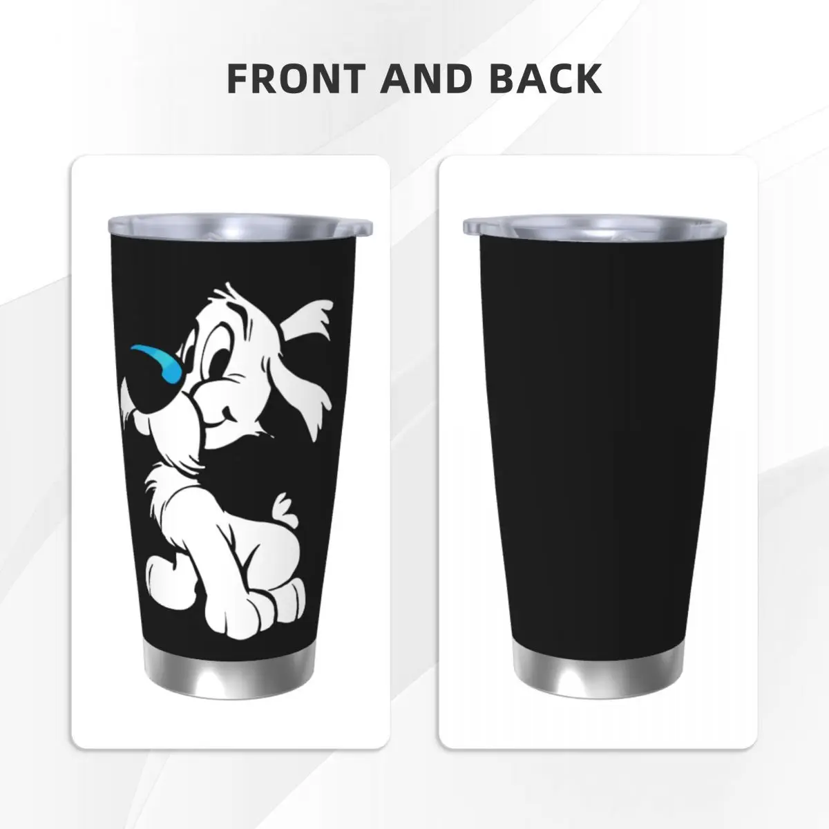 Asterix And Obelix Insulated Tumbler with Straws Lid Dogmatix Ideafix Dog Stainless Steel Thermal Mug Office Thermos Bottle Cup