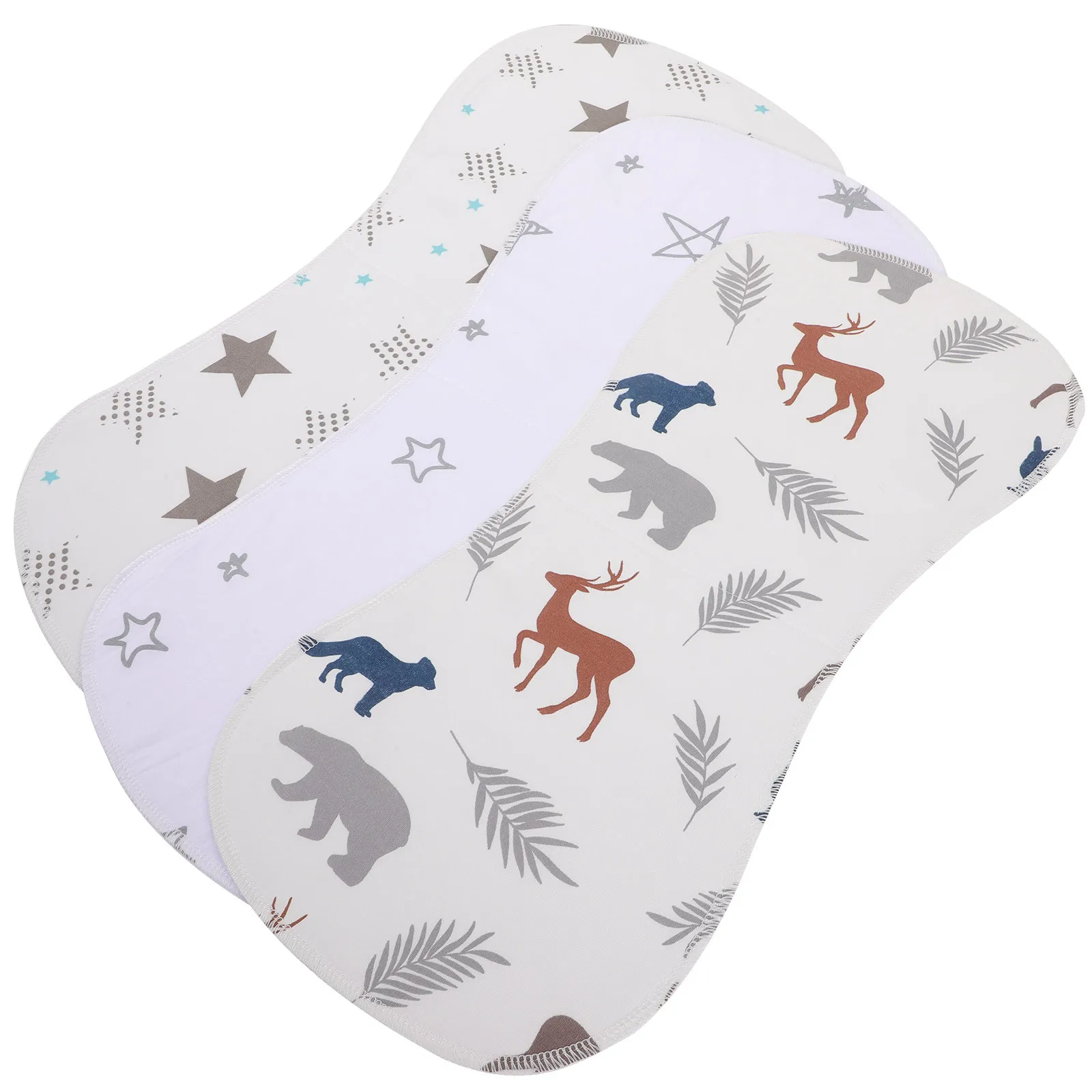 Paños para eructar de bebé, paños de algodón absorbentes, cómodos y suaves para eructar, Baberos de protección para escupir, 3 uds.