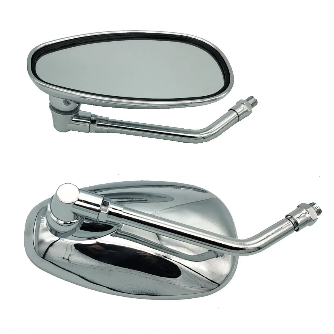 Motorcycle universal modified mirror large field of view metal mirror reflector reversing mirror electroplated silver retro retr
