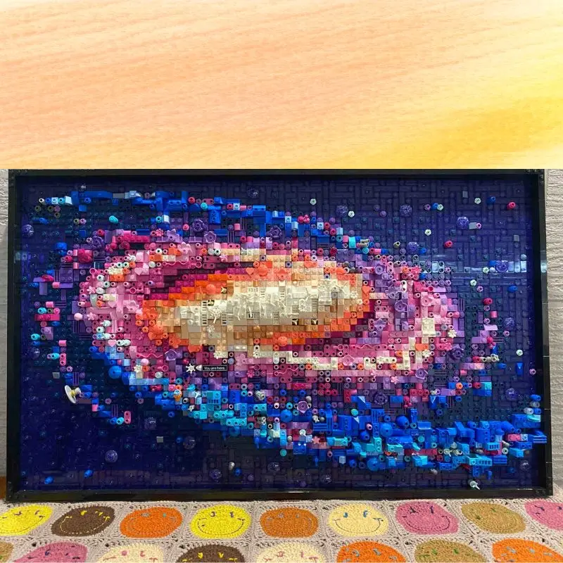 Large Scale Milky Way Inspired Brick Art Model 3091 Pieces Vivid Nebula Colors Creative Project For Adults - view 6