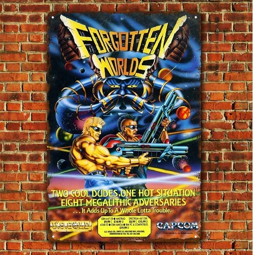 Forgotten Worlds Video Game Metal Poster – Sammelbares Blechschild (in Englisch)