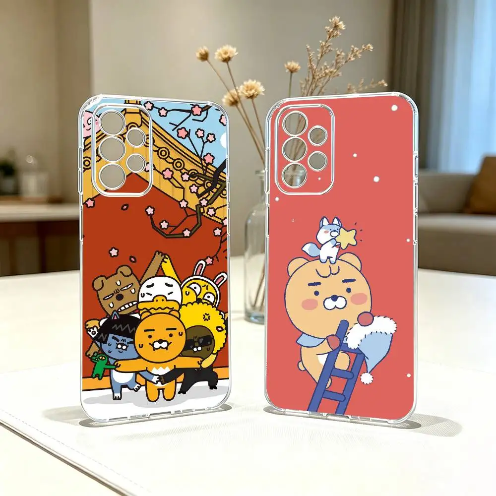 K-Kakao Friends   Phone Case For Samsung S25,S24,S21,S22,S23,S30,Ultra,S20,Plus,Fe Transparent Cover