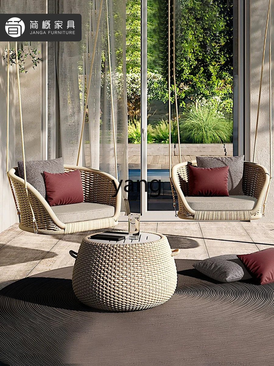 LTT Outdoor Courtyard Swing Hanging Chair Villa Balcony Leisure Lazy Sofa Recliner